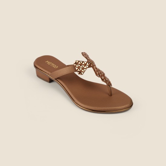 Women Antic-gold Casual Slip Ons