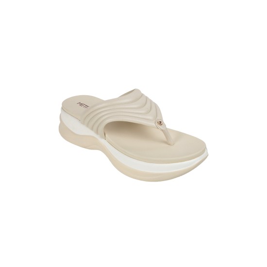 Women Beige Casual Slippers