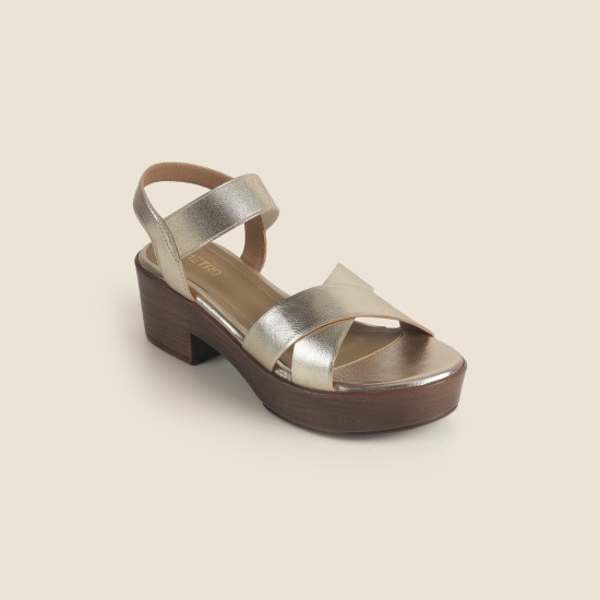 Women Gold Casual Sandals