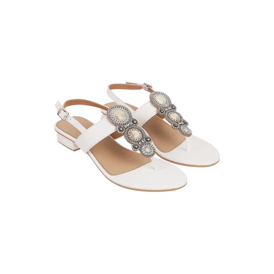 Women White Ethnic Sandals