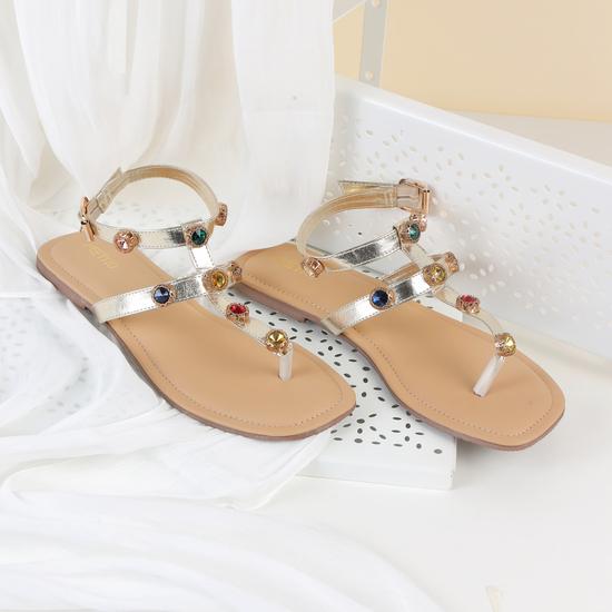 Women Gold Casual Gladiators