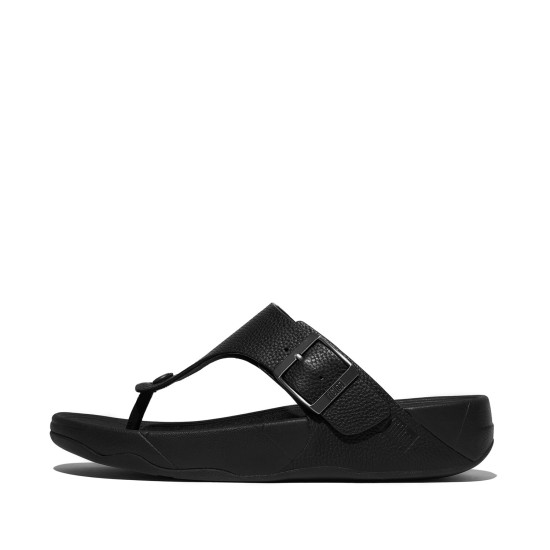 Trakk Ii Mens Buckle Tumble-Leather T-Post Sandals