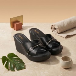 Women Black Casual Slip Ons