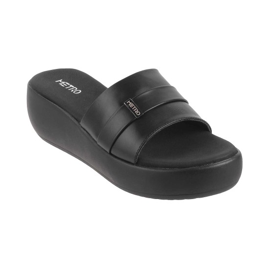 Women Black Casual Slip Ons