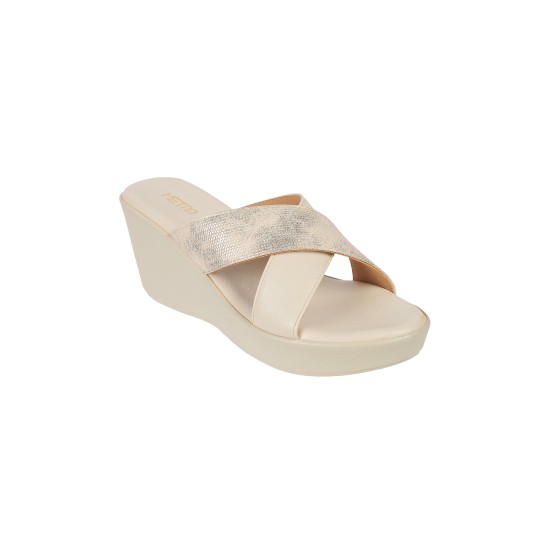 Women Off-White Casual Slip Ons