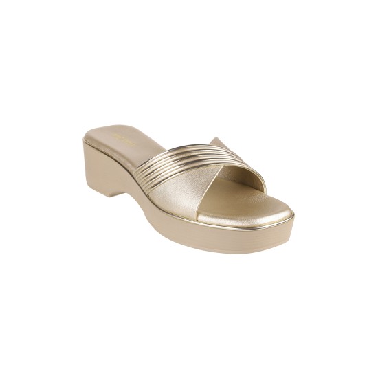 Women Gold Casual Slip Ons