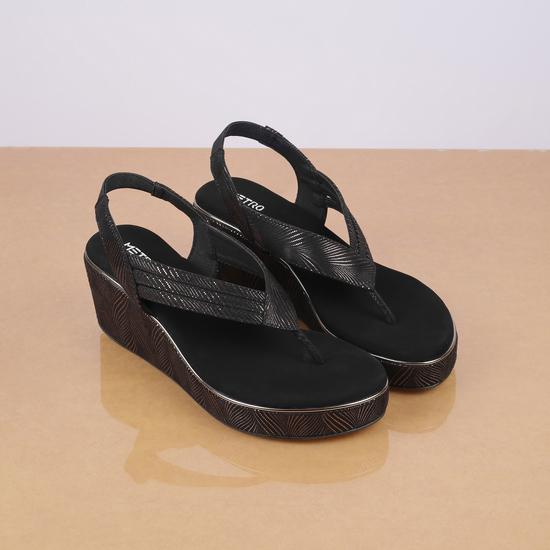 Women Gun-Metal Casual Sandals