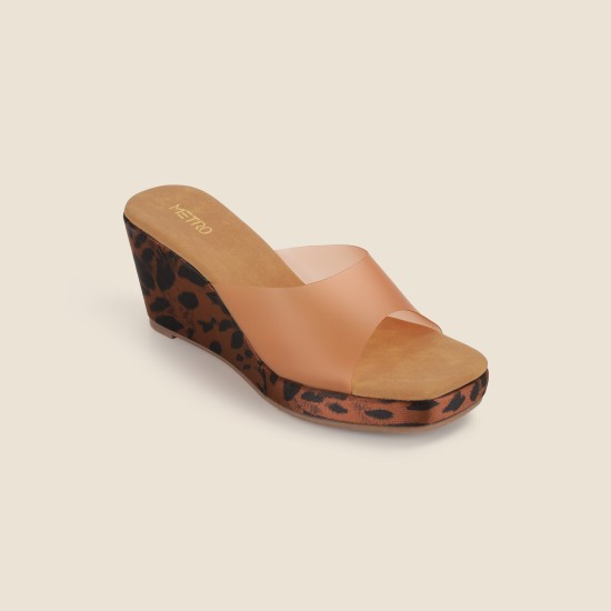 Women Tan Casual Slip Ons