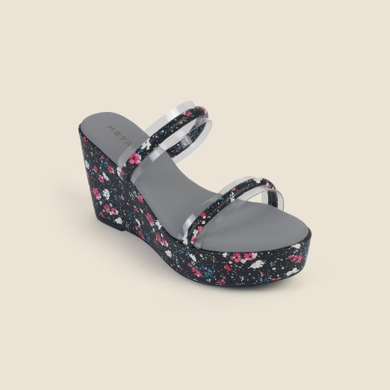 Women Black Casual Slip Ons