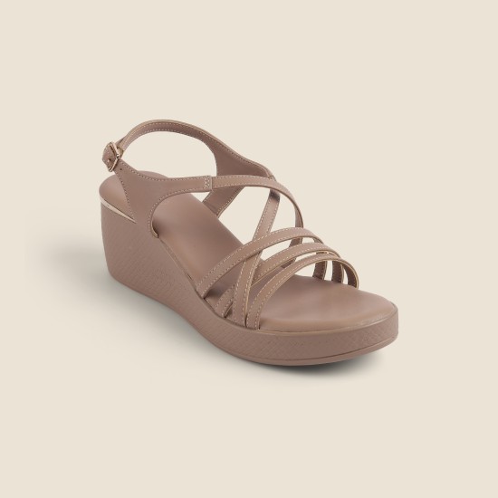 Women Beige-red Casual Sandals