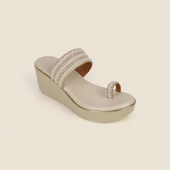 Women Gold Casual Slip Ons