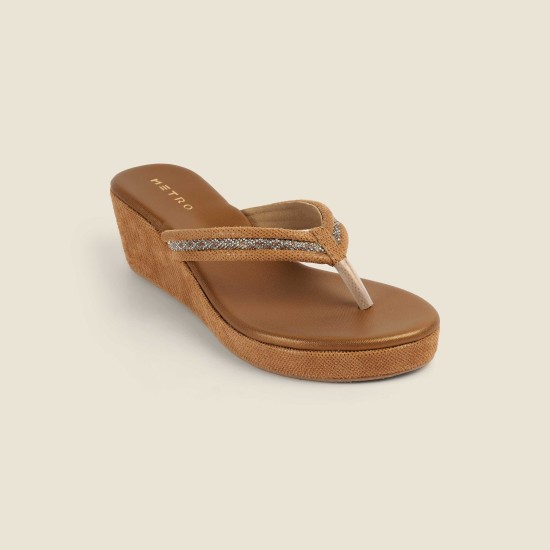 Women Brown Casual Slip Ons