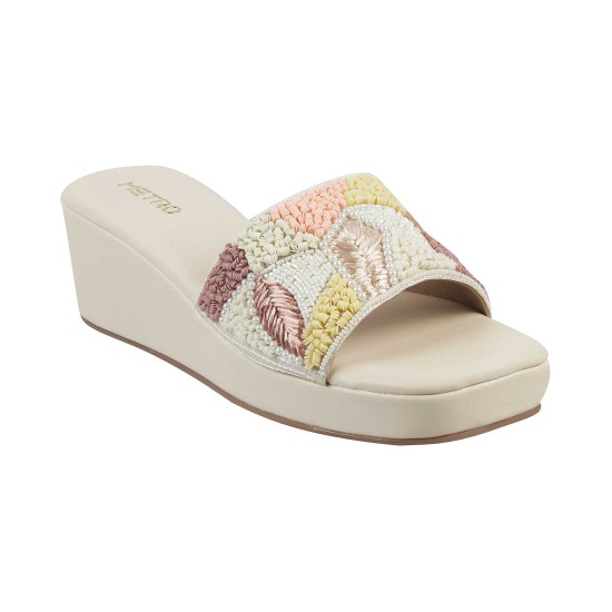 Women Beige Casual Slip Ons