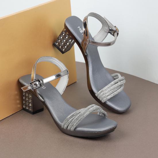 Women Gun-metal Party Sandals