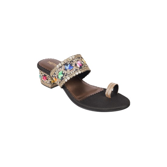 Women Black Ethnic Slip Ons