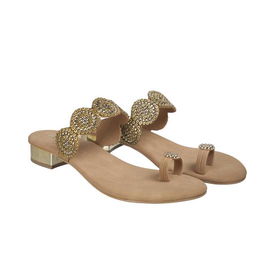 Women Antic-gold Ethnic Slip Ons