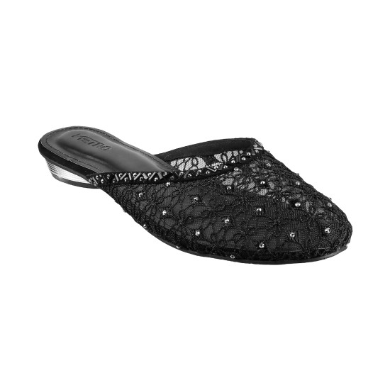 Women Black Wedding Slip Ons