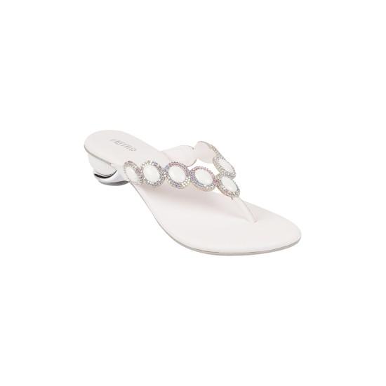 Women White Ethnic Slip Ons