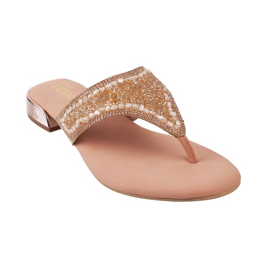 Women Rose-gold Wedding Slippers