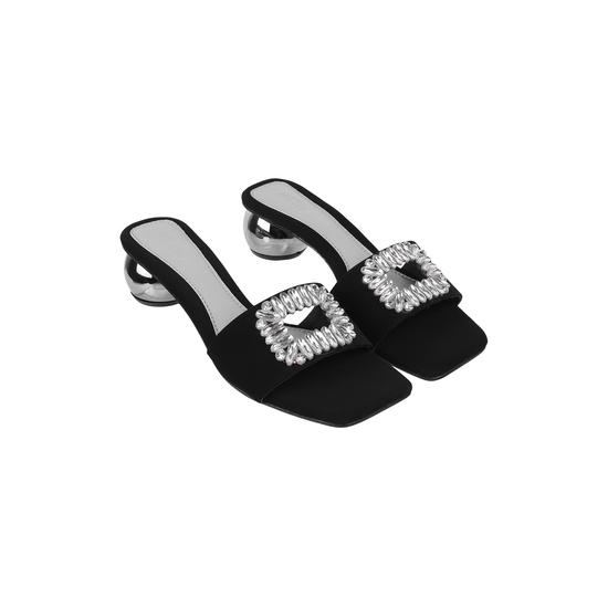 Women Black Party Slip Ons