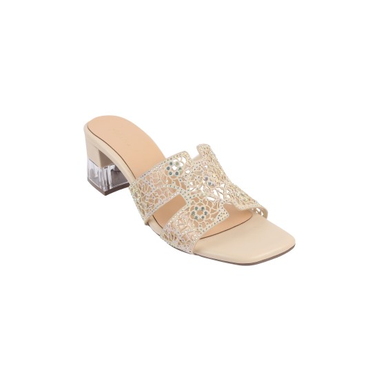 Women Gold Party Slip Ons