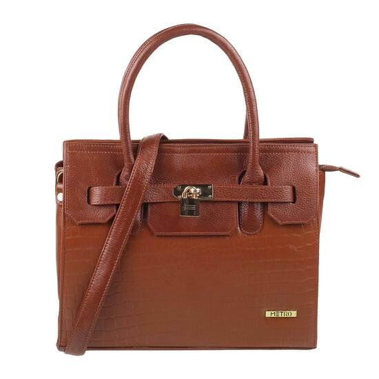 Women Tan Satchel Bag