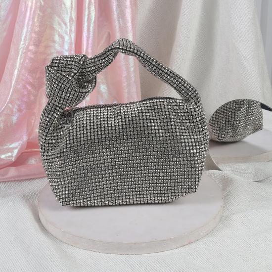 Women Silver Evening Bag