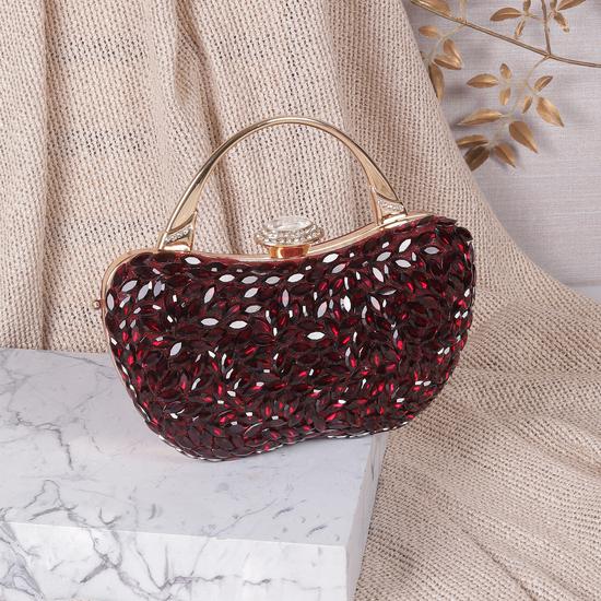 Women Maroon Evening Bag