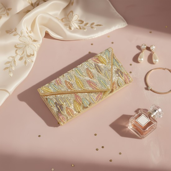 Women Gold Clutch