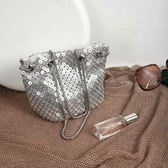 Women Silver Evening Bag