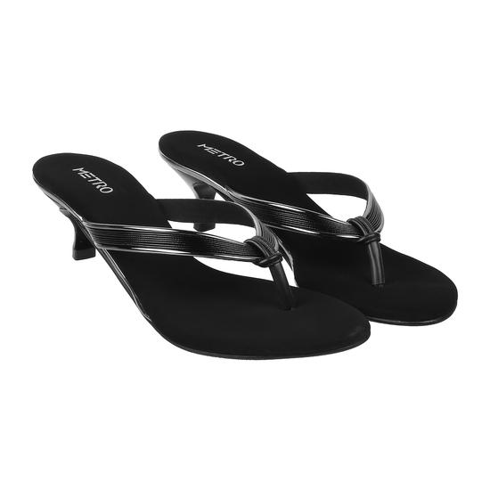 Women Black Ethnic Slip Ons