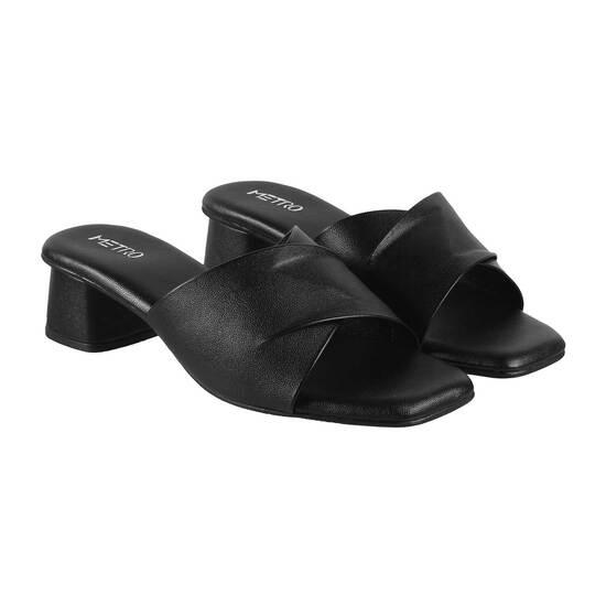 Women Black Casual Slip Ons