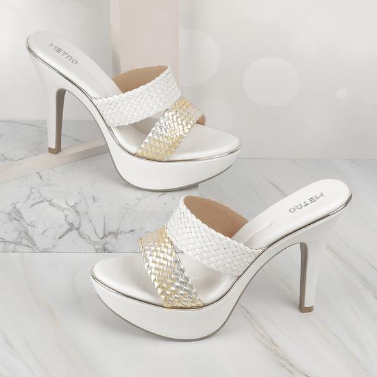Women White Party Slip Ons