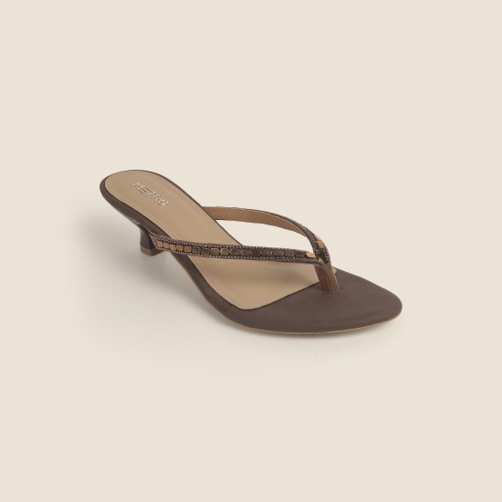Women Brown Casual Slippers