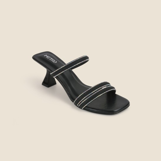 Women Black Casual Slip Ons