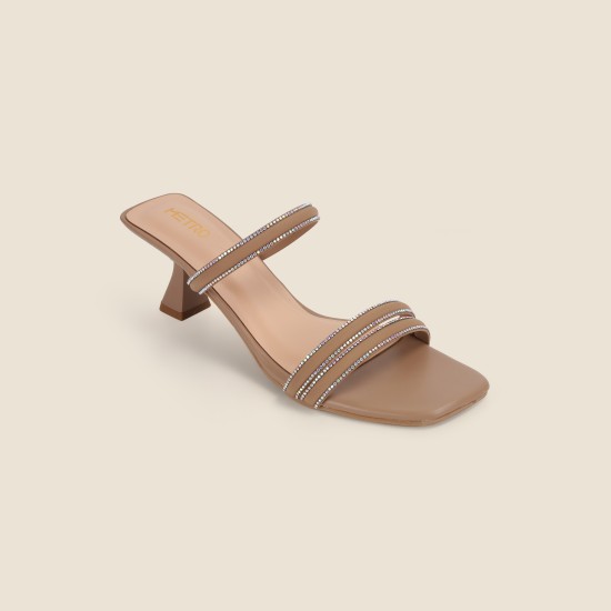 Women Beige-red Casual Slip Ons
