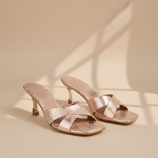 Women Rose-gold Casual Slip Ons