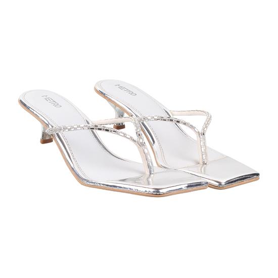 Women Silver Casual Slip Ons