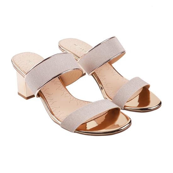 Women Gold Party Slip Ons