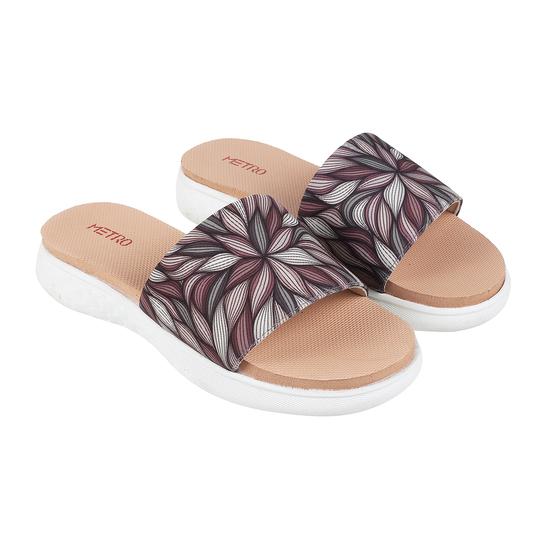 Women Peach Casual Slippers