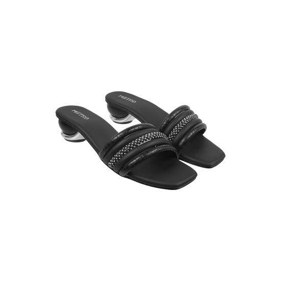 Women Black Casual Slip Ons