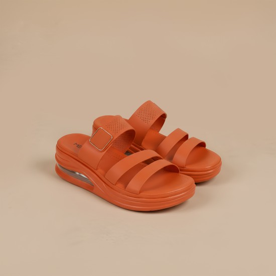 Women Orange Casual Slip Ons
