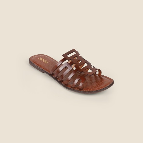 Women Tan Casual Slip Ons