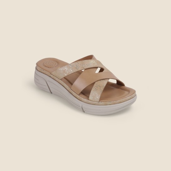 Women Beige Casual Slip Ons