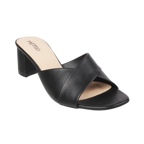 Women Black Casual Slides