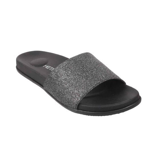 Women Black Casual Slip Ons