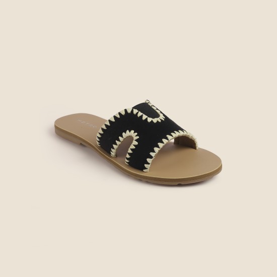 Women Black Casual Slip Ons