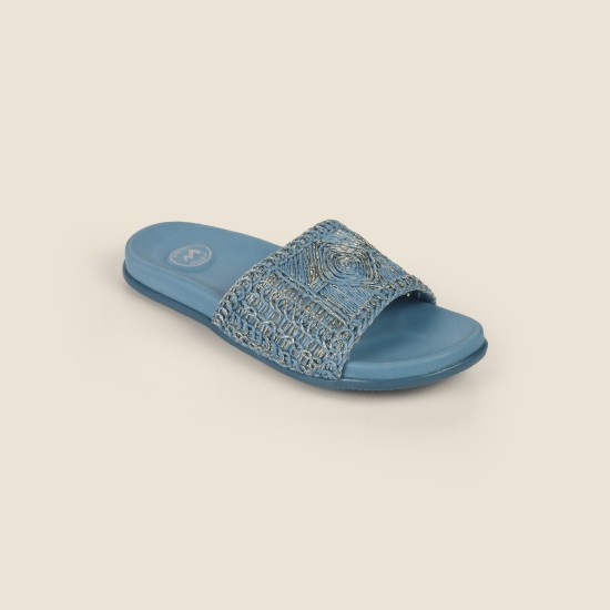 Women Blue Casual Slip Ons