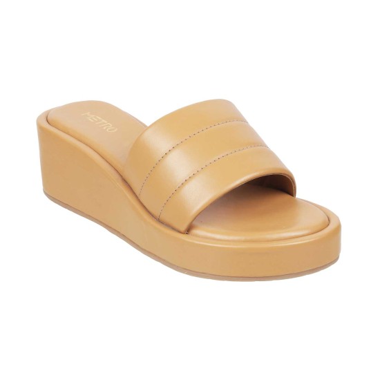 Women Beige Casual Slip Ons