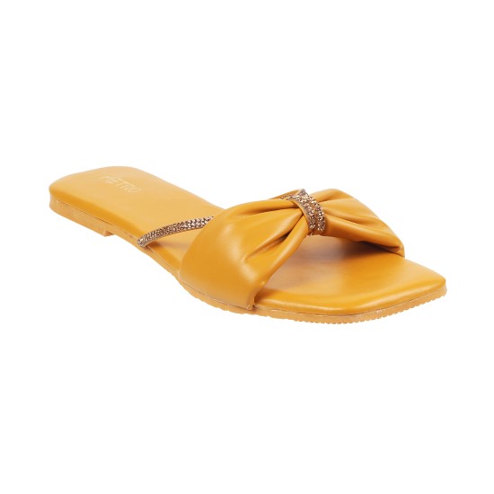 Women Yellow Casual Slippers